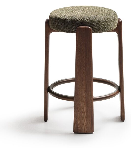 Zelená/v tmavo prírodnej farbe barová stolička z jaseňového dreva (výška sedadla 75 cm) Granite – Kave Home