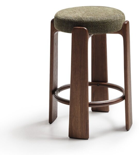 Zelená/v tmavo prírodnej farbe barová stolička z jaseňového dreva (výška sedadla 75 cm) Granite – Kave Home