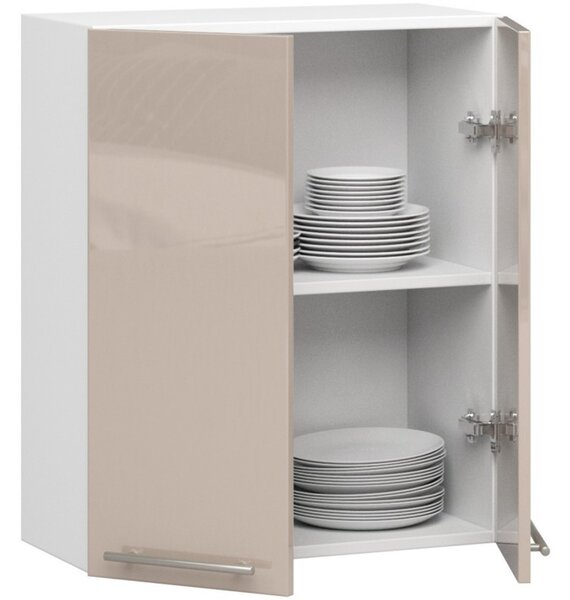 Kuchynská skrinka OLIVIA W60 H720 - biela/cappuccino lesk