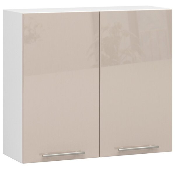 Kuchynská skrinka OLIVIA W80 H720 - biela/cappuccino lesk