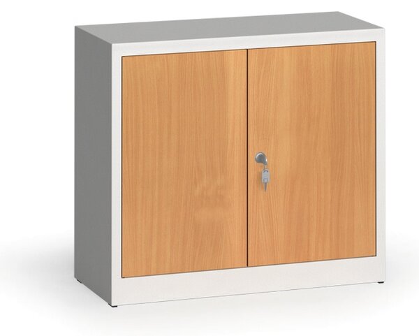 Zvárané skrine s lamino dverami, 800 x 920 x 400 mm, RAL 7035/buk
