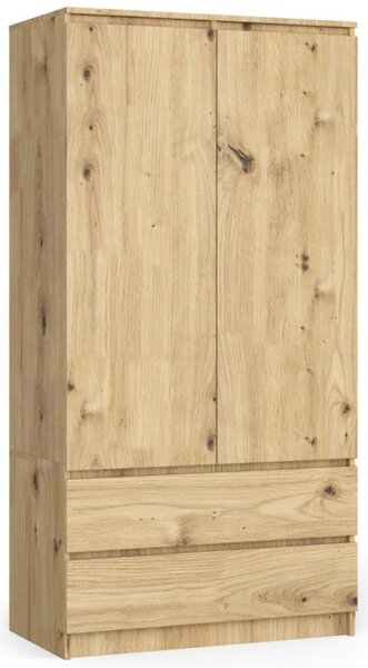 Šatníková skriňa S90 2D 2SZ CLP, dub artisan