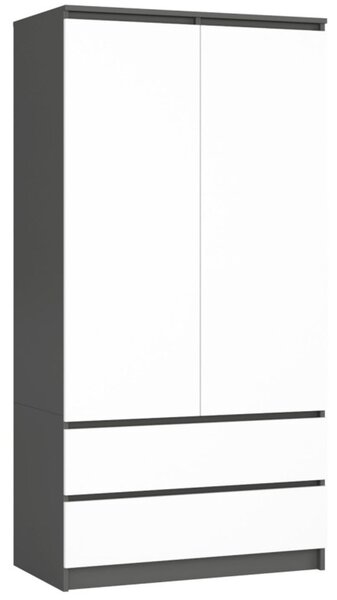 Šatníková skriňa S90 2D 2SZ CLP, grafit/biela