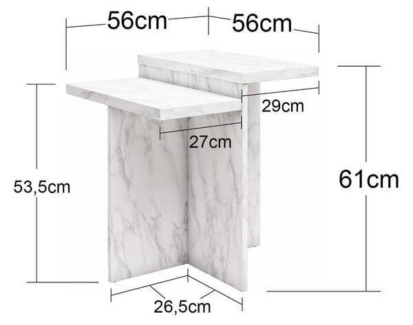 Biely konferenčný stolík v dekore mramoru 56x56 cm Brielle – CosmoLiving by Cosmopolitan