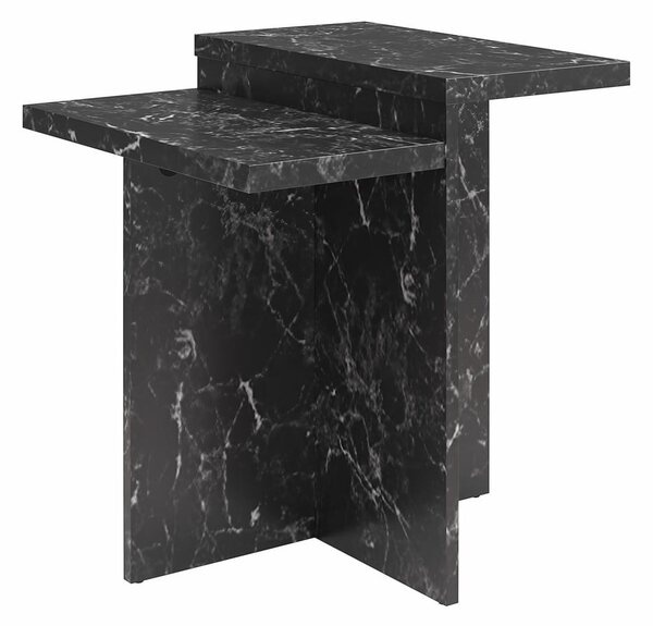 Čierny konferenčný stolík v dekore mramoru 56x56 cm Brielle – CosmoLiving by Cosmopolitan