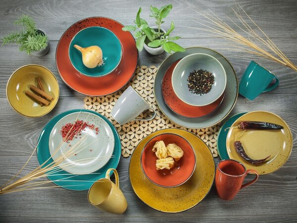 SADA HLBOKÝCH TANIEROV kamenina keramika 22 cm Creatable - Jedálenské sety, Online Only
