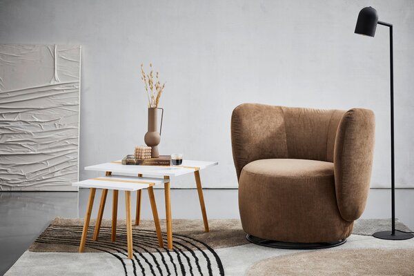 SADA ZASÚVACÍCH STOLÍKOV, prírodná farba, biela, drevo, 60/40/60/40/45/40 cm PBJ - Online Only obývacie izby, Online Only