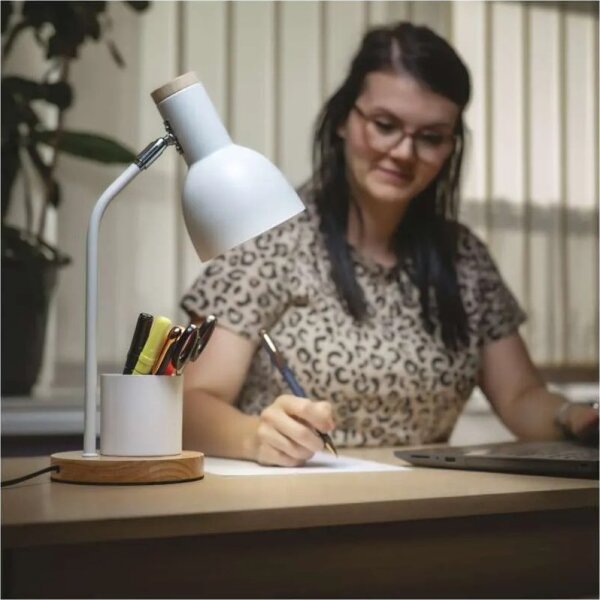 Stolná lampa POPPY 1xE27/25W/230V biela