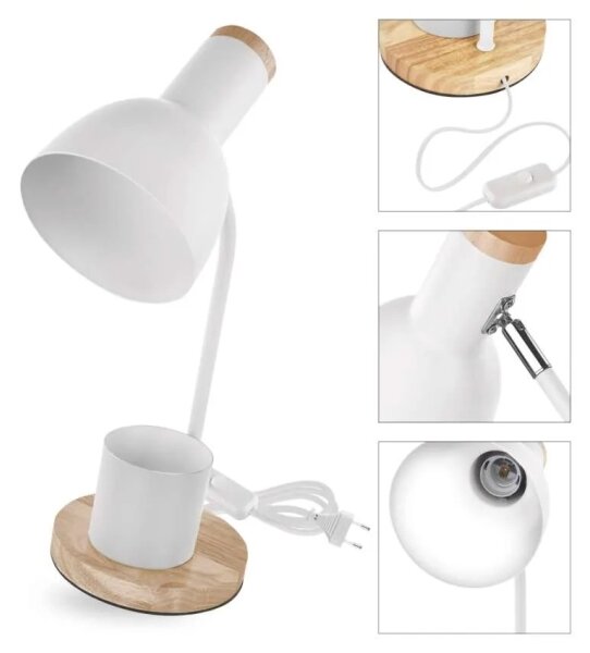 Stolná lampa POPPY 1xE27/25W/230V biela