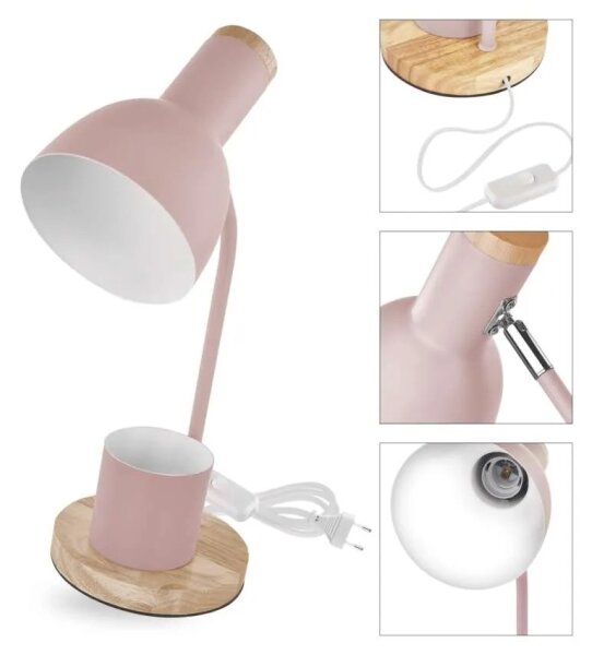 Stolová lampa POPPY 1xE27/25W/230V ružová