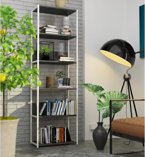 Regál 600, biela/sivá