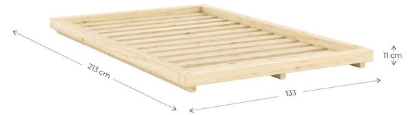 Jednolôžková posteľ z borovicového dreva bez čela s roštom 120x200 cm v prírodnej farbe Dock – Karup