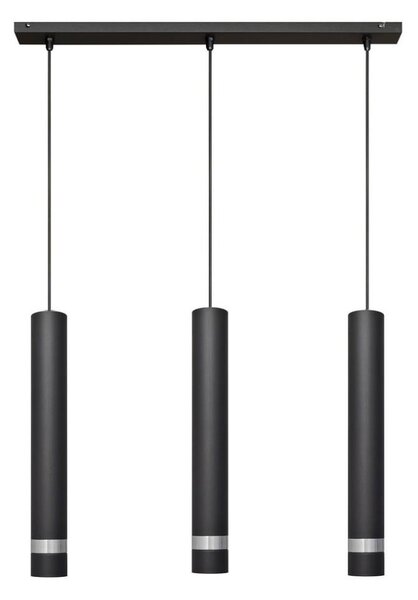 LED Luster na lanku TUBA 3xGU10/4,8W/230V čierna/chróm