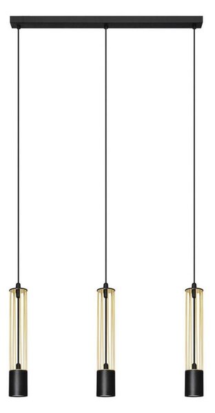 LED Luster na lanku BARS 3xGU10/4,8W/230V zlatá/čierna