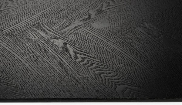 Čierny konferenčný stolík s doskou v dubovom dekore 60x120 cm Fabio – White Label