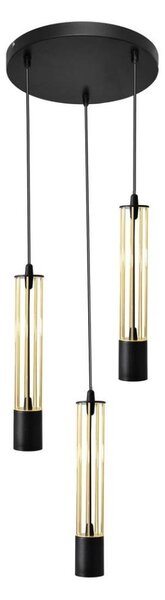 LED Luster na lanku BARS 3xGU10/4,8W/230V čierna/zlatá