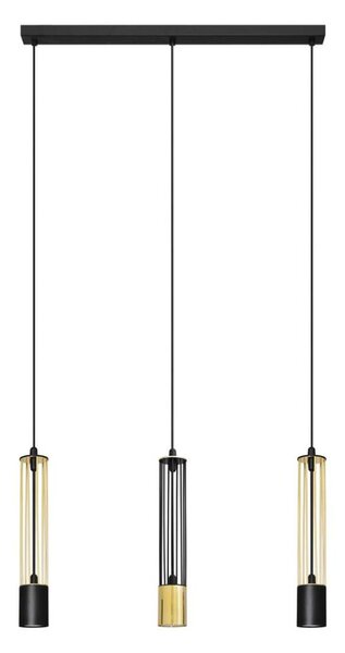 LED Luster na lanku BARS 3xGU10/4,8W/230V čierna/zlatá