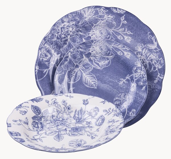 Súprava riadu Fleurette Lilac, 18 ks