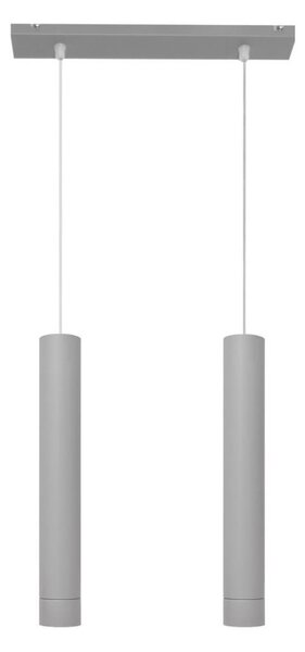 LED Luster na lanku TUBA 2xGU10/4,8W/230V šedá