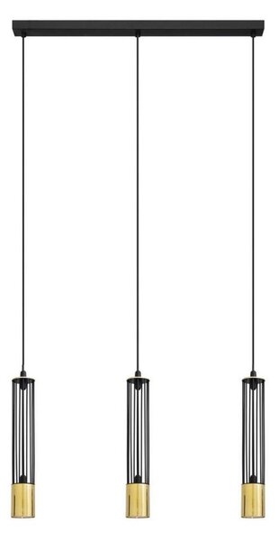 LED Luster na lanku BARS 3xGU10/4,8W/230V čierna/zlatá