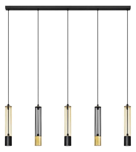 LED Luster na lanku BARS 5xGU10/4,8W/230V čierna/zlatá