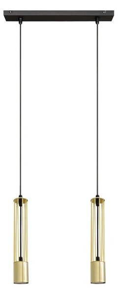 LED Luster na lanku BARS 2xGU10/4,8W/230V zlatá/čierna