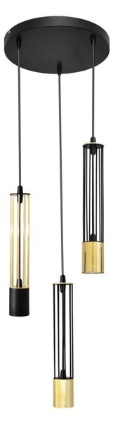 LED Luster na lanku BARS 3xGU10/4,8W/230V čierna/zlatá