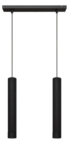 LED Luster na lanku TUBA 2xGU10/4,8W/230V čierna