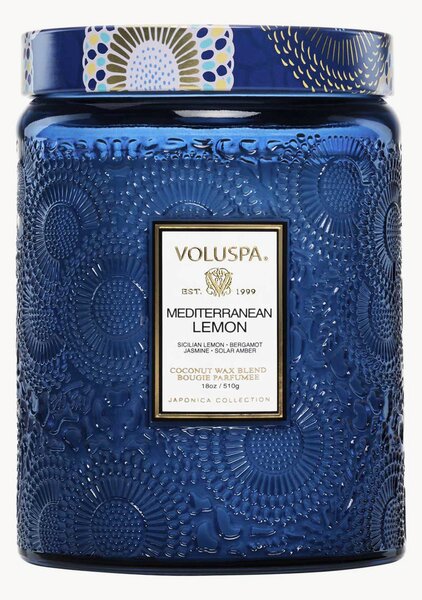 Ručne vyrobená vonná sviečka Mediterranean Lemon (Lemon, Bergamot, Jasmine and Solar Amber)
