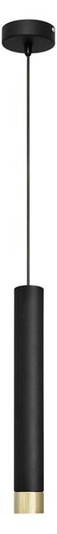 LED Luster na lanku TUBA 1xGU10/4,8W/230V čierna/zlatá