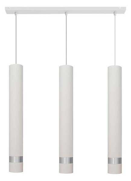 LED Luster na lanku TUBA 3xGU10/4,8W/230V biela/lesklý chróm