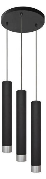 LED Luster na lanku TUBA 3xGU10/4,8W/230V čierna/lesklý chróm