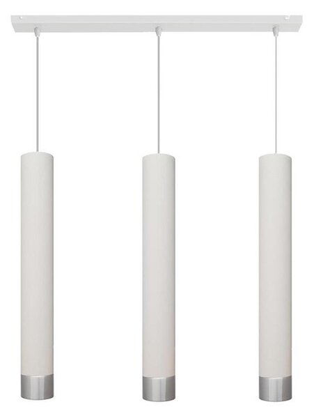 LED Luster na lanku TUBA 3xGU10/4,8W/230V biela/lesklý chróm