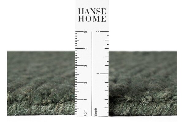 Tmavozelený ručne tkaný vlnený okrúhly koberec ø 200 cm Calmio – Hanse Home