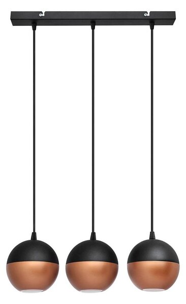 LED Luster na lanku MIDWAY 3xGU10/4,8W/230V čierna/medená