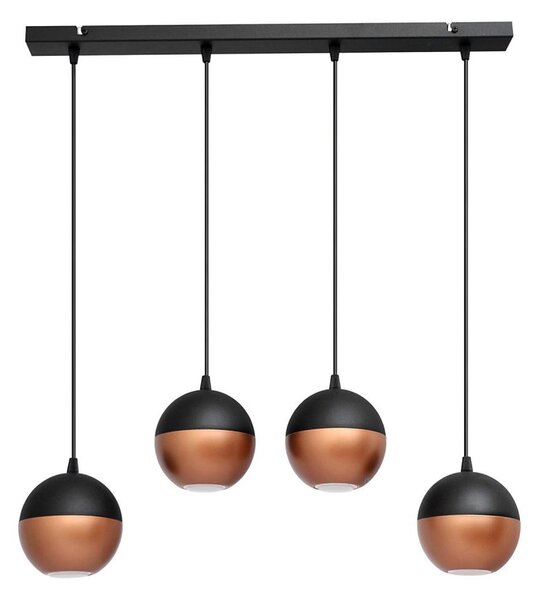LED Luster na lanku MIDWAY 4xGU10/4,8W/230V čierna/medená
