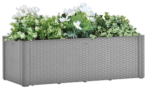 Samozavlažovací vyvýšený záhradný záhon sivý 100x43x33 cm