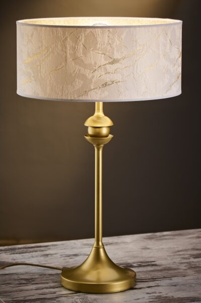 Jupiter 2112 - Stolová lampa KASZMIR 1xE27/15W/230V biela/zlatá/mramorový dekor