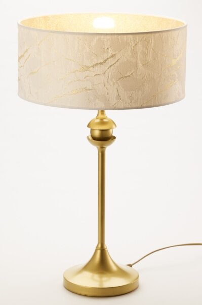 Jupiter 2112 - Stolová lampa KASZMIR 1xE27/15W/230V biela/zlatá/mramorový dekor