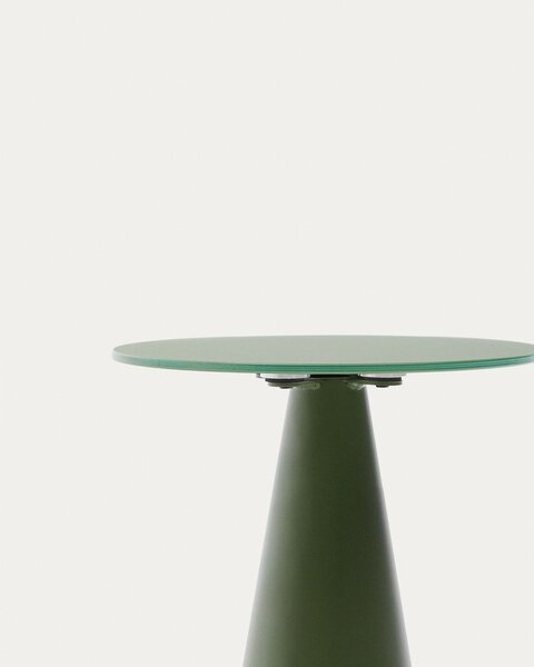 Okrúhly odkladací stolík so sklenenou doskou ø 35 cm Wilshire – Kave Home