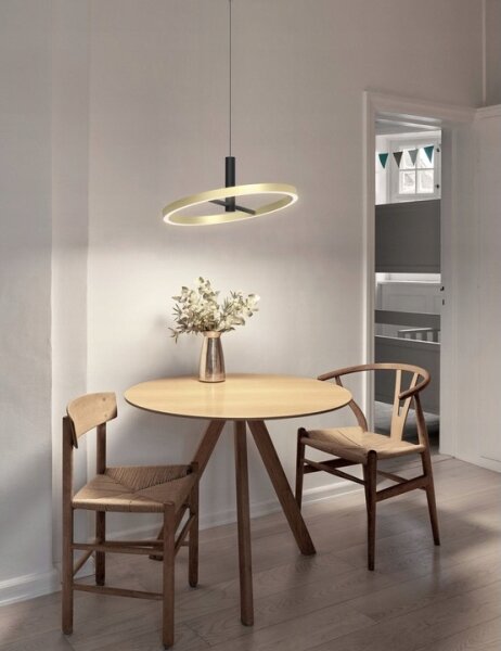 Wofi 6016-104L - LED stmievateľný luster na lanku BREST LED/19W/230V čierna/zlatá