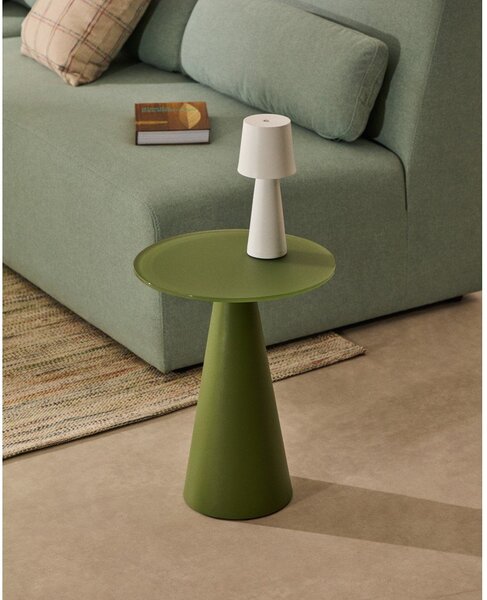 Okrúhly odkladací stolík so sklenenou doskou ø 35 cm Wilshire – Kave Home