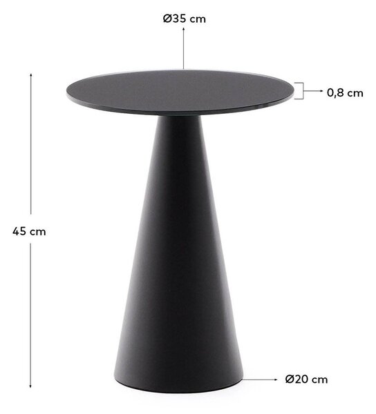 Okrúhly odkladací stolík so sklenenou doskou ø 35 cm Wilshire – Kave Home