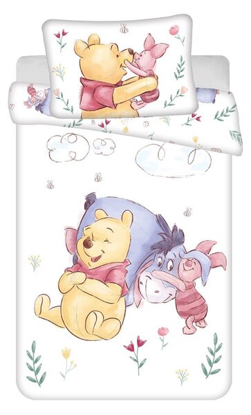 Bavlnená detská obliečka do postieľky 100x135 cm Winnie the Pooh "Pooh Hugs" – Jerry Fabrics