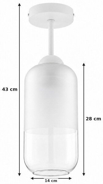 BRILAGI - LED Prisadený luster RETRO GLASS 1xE27/60W/230V pr. 14 cm biela