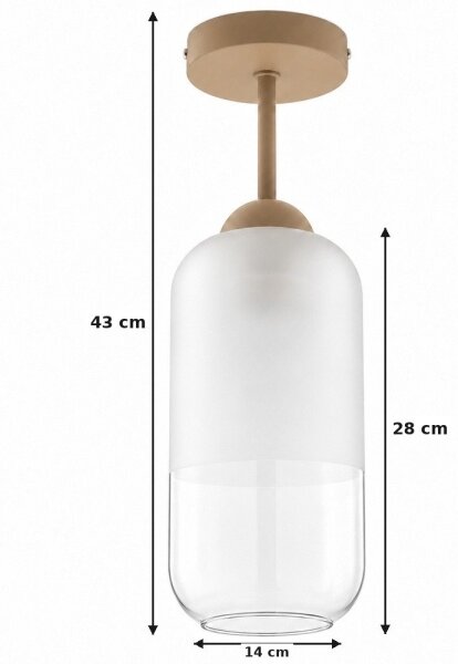 BRILAGI - LED Prisadené svietidlo RETRO GLASS 1xE27/60W/230V pr. 14 cm béžová/biela