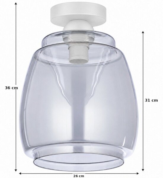 BRILAGI - LED Stropné svietidlo R GLASS 1xE27/60W/230V pr. 26 cm biela/dymová sivá