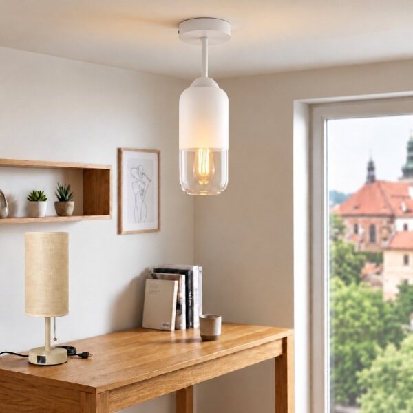 BRILAGI - LED Prisadený luster RETRO GLASS 1xE27/60W/230V pr. 14 cm biela