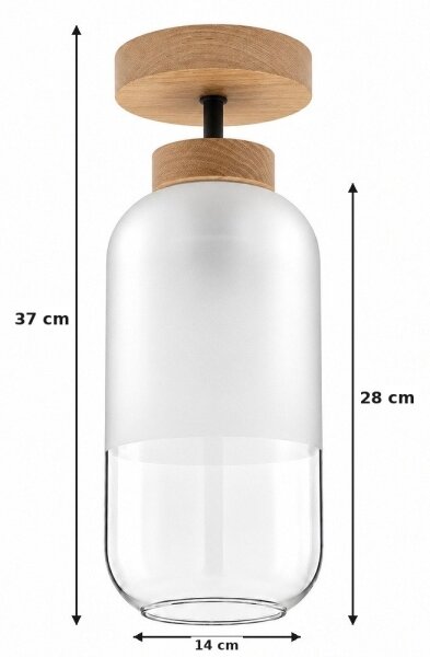 BRILAGI - LED Prisadený luster RETRO GLASS 1xE27/60W/230V pr. 14 cm dub/biela