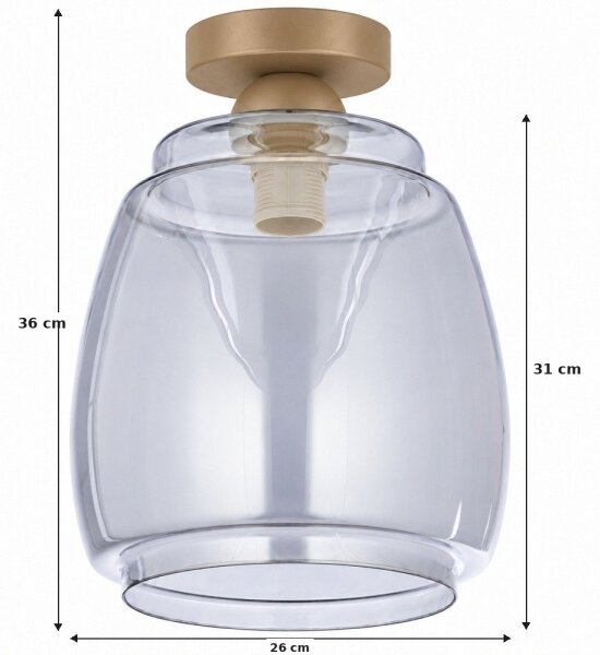 BRILAGI - LED Stropné svietidlo R GLASS 1xE27/60W/230V pr. 26 cm béžová/dymovošedá
